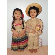 Коллекционные кукла , пара ( высота 23 и 21  см)