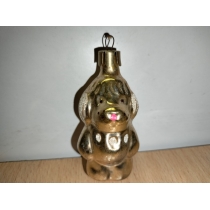 Стеклянная ёлочная игрушка из СССР СОБАЧКА ( высота 7.5 см) 