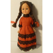 Кукла в народном костюме, 14 см.