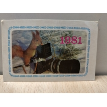 Календарик из СССР 1981 год (8.8 на 5.6см) 